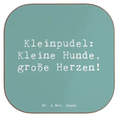 Produktbild von Mr. & Mrs. Panda Untersetzer für Gläser Spruch Kleinpudel Liebe - Meeresbrise - Geschenk, gläseruntersetzer, Hunderassen, Pflege, Eigenschaften, Liebesbeweis, Coaster