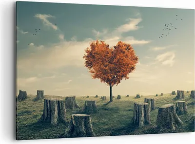 Produktbild von Bild auf Leinwand - Leinwandbild - Baum Natur Wiese - 120x80cm - Wand Bild - Wanddeko - Wandbilder - Leinwanddruck - Bilder - Kunstdruck - Wanddekoration - Leinwand bilder - Wandkunst - AA120x80-3751