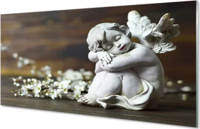 Immagine prodotto di Quadri in vetro, dimensioni 120x60, decorazioni per la parete, tema: angeli, fiori, ideali per la camera da letto