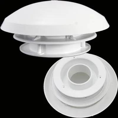 Zdjęcie produktu dla Wywietrznik dachowy grzybkowy przyczepa kempingowa łódź biały 2 szt. z przyłączem węża 60 mm