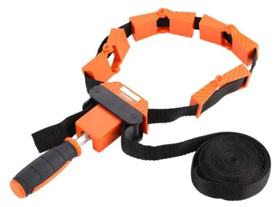 Image de Sangle réglable - Pince d'angle - Sangle de serrage - Outil de menuiserie - Nylon - Poignée antidérapante - Sangle de fixation