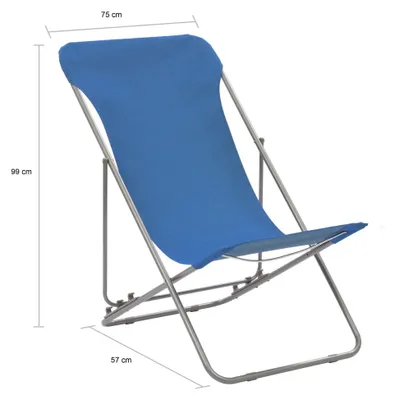 Produktbild von vidaXL Klappbare Strandstühle 2 Stk. Stahl und Oxford-Gewebe Blau