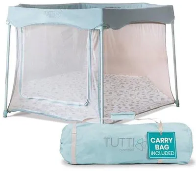 Productafbeelding van Opvouwbare Babybox voor Baby's en Peuters met Gaaswanden en Ritsdeur - 135 x 135 x 75 cm