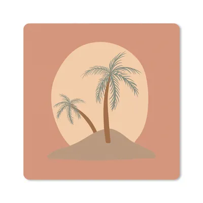 Produktbild von MuchoWow® Mauspad Mousepad Palme - Sonne - Pastell - Sommer 30x30 cm - Mousepads - Maus Mat - Pad - Mausunterlage - Gaming