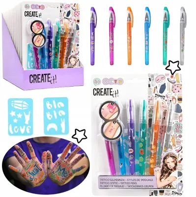 Produktbild von Canenco Create It! Tattoo Perfume Pen, Tattoo-Set für Kinder, 6 Jahr(e), Mehrfarbig