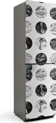 Produktbild von Marmormuster Kreise – Magnetische Kühlschrank Abdeckung – Dekorfolie magnetisch Küche – Kühlschrank Magnet Deko – selbstklebende Magnettafel – Magnetfolie für Kühlschranktür – 60x205 cm