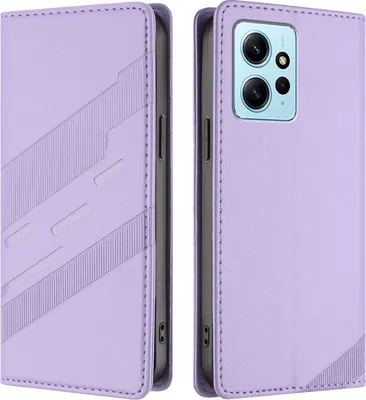 Image de Etui pour Xiaomi Redmi Note 12 4G, étui portefeuille en cuirPolyuréthaneavec fente pour cartes et fonction stand Violett
