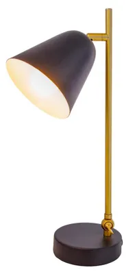 Image de Lampe de table, métal noir et or, H 42,5 cm