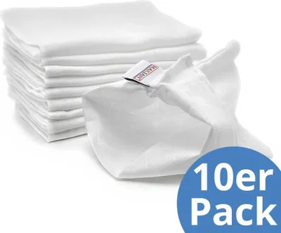 Produktbild von Makian Mull-Waschhandschuh 10er Pack - Weiß