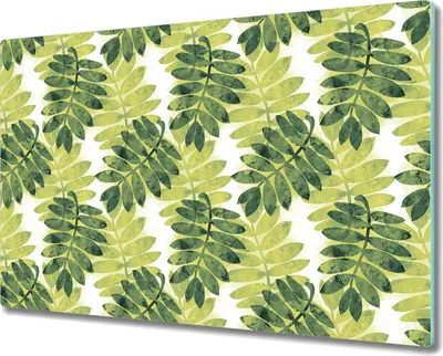 Produktbild von Glas Schneidebrett Herdabdeckplatten Schneideplatten - 80x52 cm - Vogelbeerblätter
