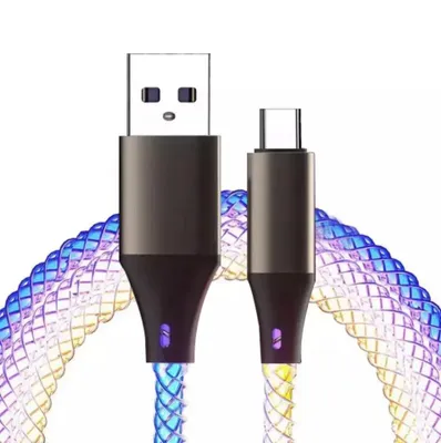 Immagine prodotto di USB-C LED RGB illuminato cavo di ricarica rapida cavo di ricarica per telefoni cellulari di tipo A-C 1m