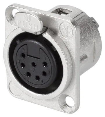 Produktbild von NEUTRIK® XLR, 7-pol , Metall-, Löttechnik-Einbaubuchse, versilberte(r) Kontakt(e), Type D, nickelfarben