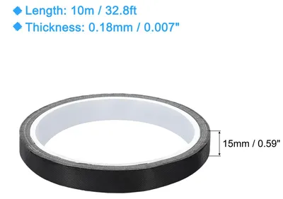 Produktbild von Hochtemperaturband 15mm PTFE-beschichtetes Gewebeklebeband hitzebest?ndiges Band fš¹r Vakuumversiegelungen Klebeband 10m/33ft Schwarz 0,18mm Dicke