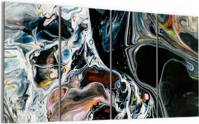 Produktbild von DEQORI Glasbild Echtglas 4x30x60 cm 'Abstrakte Erdschichten' Wandbilder XXL groß