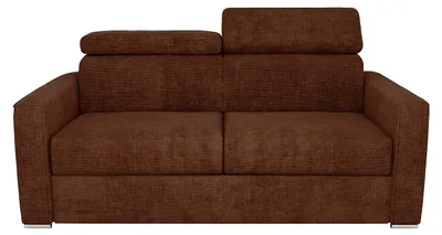 Produktbild von 3-Sitzer-Schlafsofa mit Express-Ausklappmechanismus aus terrakottafarbenem Stoff – Liegefläche auf breiten Lattenrosten (140 cm) – 14 cm dicke Matratze VIZIR