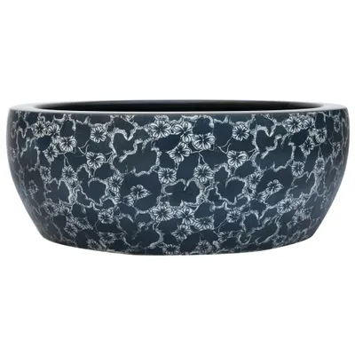Zdjęcie produktu dla Umywalka nablatowa, czarno-niebieska, okrągła, Φ41x14 cm
