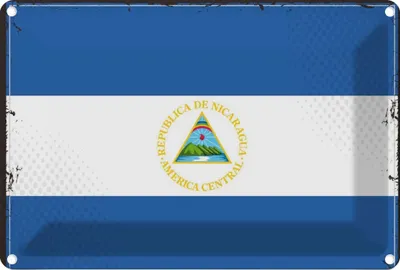 Produktbild von vianmo Blechschild 12x18 cm Nicaraguas Nicaragua Flagge Fahne Wappen