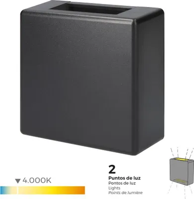 Image de Applique Murale Led Carrée Edm éclairage Led Extérieur Ip65 Double Projection - Edm