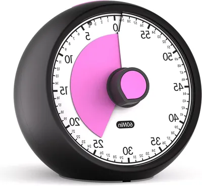 Productafbeelding van Visuele Timer - Kinder Timer - Tijd Beheer - Stille Werking - 60 Minuten - Zwart Roze