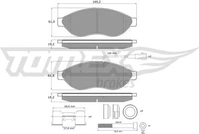 Produktbild von TOMEX brakes Bremsbeläge Satz Vorne Bremsklötze für FIAT Ducato Kastenwagen (250, 290) TX 14-39