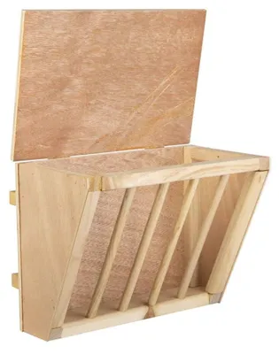 Produktbild von Nagerzubehör Heuraufe mit Sitzbrett natur 25x17x20cm
