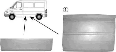 Produktbild von VAN WEZEL Seitenwand Reparaturblech passend für MERCEDES-BENZ SPRINTER 3-t Kasten (903) SPRINTER 3-t Bus (903) SPRINTER 2-t Kasten (901, 902) für VW