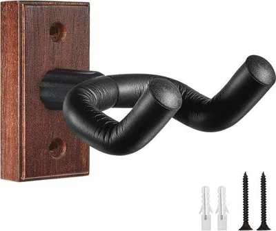 Image de Support pour guitares acoustiques et électriques, basses et ukulélés - Support mural en bois massif