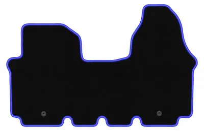 Image de Tapis de sol en moquette pour Opel Vivaro 2001-2014 (utilitaire) – jeu 4 pièces, noir/bleu, sur mesure – Wielganizator CARLUX