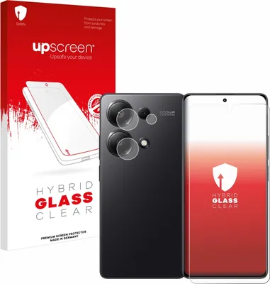 Produktbild von upscreen Schutzglas für Xiaomi Redmi Note 13 Pro 4G (Display+Kamera) Schutzfolie Panzer Folie Glas Display Schutz klar