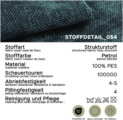 Produktbild von xonox.home Tenso 2,5 Sitzer petrol B/H/T: 217x72x96cm
