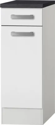 Produktbild von Küchen Unterschrank mit Arbeitsplatte Oslo U306-9 in weiß 30 cm breit