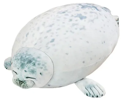 Productafbeelding van Zeehond knuffel, pluche, 60 cm, wit