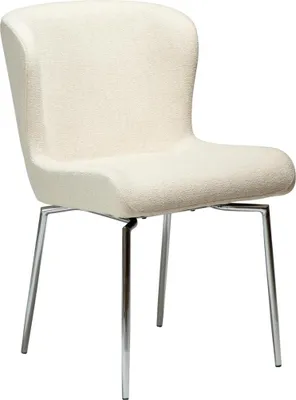 Produktbild von (2er Set) Glam Dan-Form Esszimmerstuhl Drehfuß Bouclé beige.