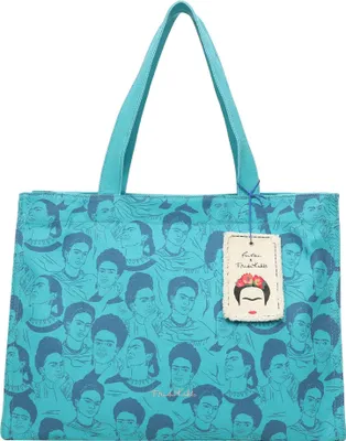 Produktbild von Fritzi aus Preußen Schultertasche Easy 01 Canvas Shopper Frida Heads petrol