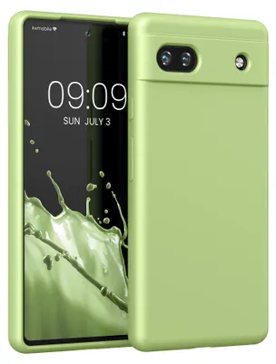 Produktbild von kwmobile Handyhülle für Google Pixel 6a Hülle, für Pixel 6a Case - Hülle Silikon - kabelloses Laden - Grüne Tomate