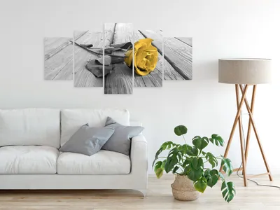 Image de FLEUR ROSE JAUNE Tableau en verre acrylique Moderne Tableau mural Tableaux en verre Tableaux b-B-0025-k-n