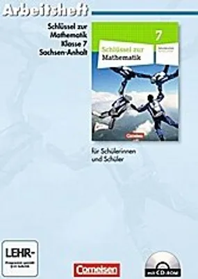 Obrázok produktu pre Schlüssel zur Mathematik 7. Schuljahr. Arbeitsheft mit eingelegten Lösungen und CD-ROM. Sekundarschule Sachsen-Anhalt