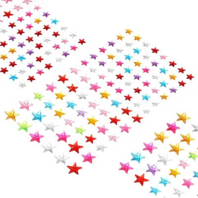 440 Strass-Sticker, 5 Bögen, mehrfarbig, Basteldekoration