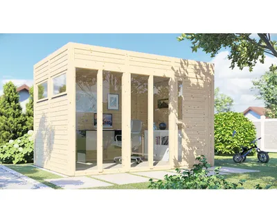 Produktbild von Gartenhaus Bertilo Cubo 3 Office inkl. Fußboden 336 x 240 cm natur