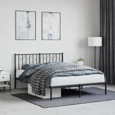 Immagine prodotto di Maison Exclusive - Letto con testiera in metallo nero 140x190 cm