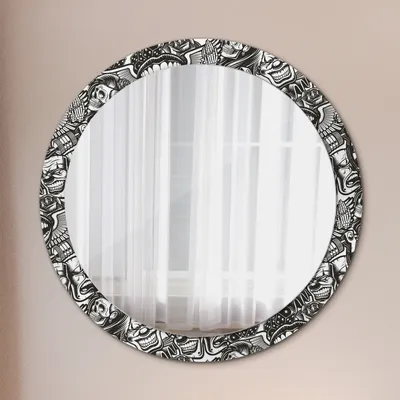 Produktbild von Spiegel - Mirror zum Wandspiegel Schlafzimmer – Schminkspiegel- Abstrakt flüssig- Ø90cm