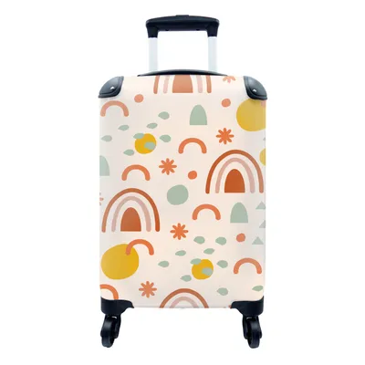Produktbild von MuchoWow® Koffer Handgepäck Trolley Rollkoffer Kleine Reisekoffer mit 4 Rollen - Regenbogen - Muster - Sommer - Cabin Size < 55x40x23 cm & 55x40x20 cm - Fotokoffer - Kabinenkoffer - Boardgepäck - Reise-Box - Reisekoffer - Reisegepäck - Koffer mit Bild - Trolley für Kinder