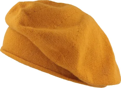 Kopka Steg-Baskenmütze aus reinem Cashmere in gold