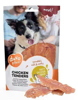 Productafbeelding van Duvo+ Kippenfilets hondensnack 1 kg | zachte, graan- & glutenvrije beloning 100 gram