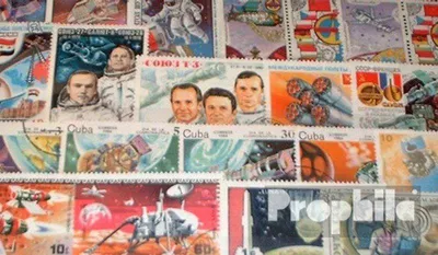 Produktbild von Briefmarken Motive 100 verschiedene Weltraum und Raketen Marken