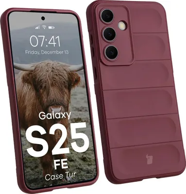 Produktbild von Robuste Handyhülle für Galaxy S25 FE, Bizon Case Tur, Burgunderrot