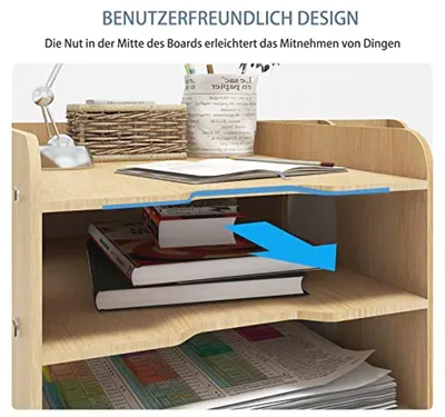 Multifunktionaler Schreibtisch-Organizer und Aufbewahrungsbox für Büro, Zuhause und Schule mit 4 Ebenen
