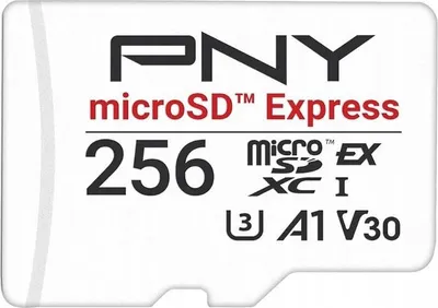 Produktbild von PNY microSD Express, 256 GB, MicroSDXC, UHS-I, 890 MB/s, 750 MB/s, Class 3 (U3)