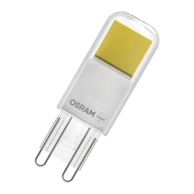 Produktbild von OSRAM LED PIN LED-Lampe aus klarfarbenem Glas, mit 2.6 W für 320 lm, warmweißes Licht mit 2700 K, multicolor, Retrofit-Stecksockel G9, CRI 80, EEK E, 17 mm Durchmesser.
