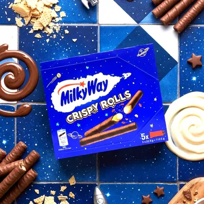 Produktbild von Milky Way Crispy Rolls Knusprige Waffelröllchen mit Luftiger Milchcremefüllung und Milchschokoladenüberzug 112,5 g